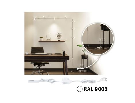 Przewód zasilający do szynoprzeowdu Urail 2m z wyłącznikiem  max.1000W biały