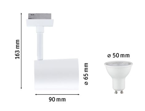 Reflektor na szynoprzewód Urail LUXE LED SH Zigbee GU10 4,8W 350lm 2200K-6500K 230V biały / tworzywo sztuczne - 3