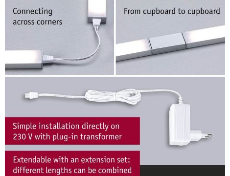 Zestaw opraw podszafkowych SET LINE DIM PIR 2x4W 2x350lm 350mm 2700K-6500K 230V biały matowy / aluminium - 8