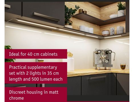 Zestaw uzupełniający opraw podszafkowych LED LINE DIM PIR 2x4W 2x350lm 350mm 30000K 24V chrom matowy / aluminium - 11