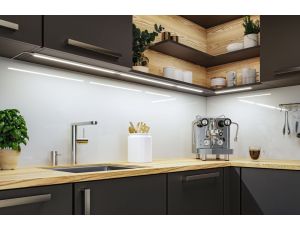 Zestaw przedłużający opraw podszafkowych LED LINE DIM PIR 2x4W 2x350lm 350mm 30000K 24V biały matowy / aluminium