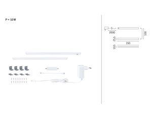 Zestaw opraw podszafkowych SET LINE DIM PIR 2x4W 2x350lm 350mm 3000K 230V/24V biały matowy / aluminium - image 2