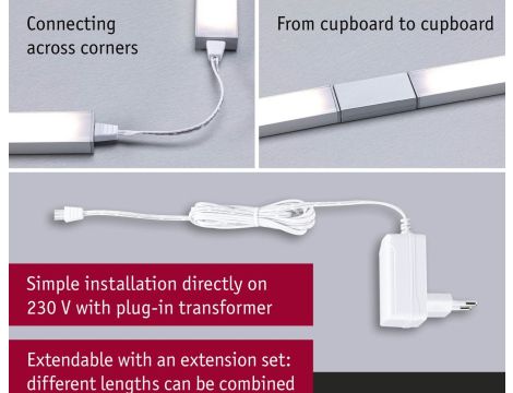 Zestaw opraw podszafkowych SET LINE DIM PIR 2x4W 2x350lm 350mm 3000K 230V/24V biały matowy / aluminium - 4