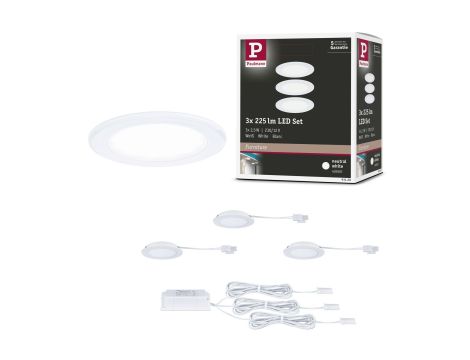 Zestaw opraw meblowych do wbudowania EBL SET 3x2,5W 3x180lm 4000K 12V biały / tworzywo sztuczne - 10