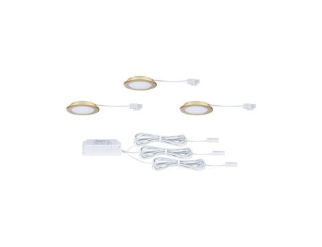 Zestaw opraw meblowych do wbudowania EBL SET 3x2,5W 3x180lm 4000K 12V złoty matowy / tworzywo sztuczne - 3