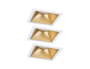 Oprawa do wbudowania EBL COLE SET COIN 3-STEP DIM zestaw 3x6W 3x470lm 2700K IP44 230V biały / złoty matowy / aluminium