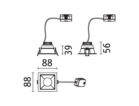 Oprawa do wbudowania EBL COLE SET COIN 3-STEP DIM 6W 470lm 2700K IP44 230V biały / złoty matowy / aluminium - 6