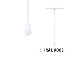 Oprawa zwieszana na szynoprzewód URail DECO SYSEMS DIM E14 max.20W 230V biały RAL9003 / metal