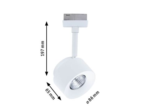 Reflektor na szynoprzewód URail PANE LED DIM 7W 650lm 3000K 230V biały RAL9003 / metal - 9