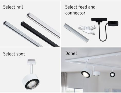 Reflektor na szynoprzewód URail ALDAN 8W DIM 470lm 3000K 230V biały RAL9003 / metal - 7