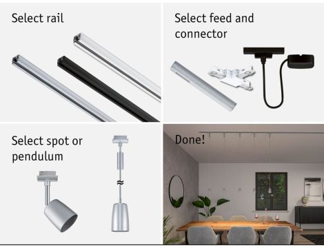 Oprawa zwieszana URail PENDEL COVER GU10 max.10W chrom matowy / tworzywo sztuczne - 8