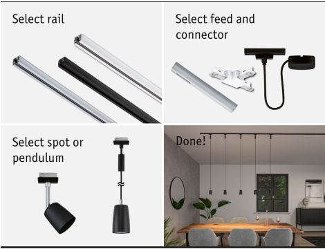 Oprawa zwieszana URail PENDEL COVER GU10 max.10W czarny matowy / tworzywo sztuczne - 8