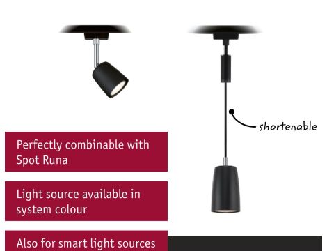 Oprawa zwieszana URail PENDEL COVER GU10 max.10W czarny matowy / tworzywo sztuczne - 9