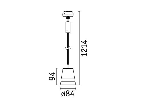 Oprawa zwieszana URail PENDEL CONE GU10 max.10W biały RAL9003 / tworzywo sztuczne - 8