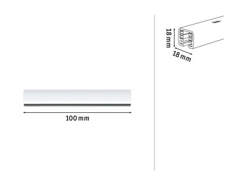 Szynoprzewód URail system 0,1m 230V biały RAL9003 / metal - 5