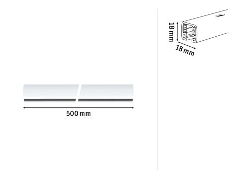 Szynoprzewód URail system 0,5m 230V biały RAL9003 / metal - 7