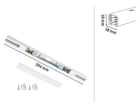 Zasilanie środkowe systemu URail max.1000W 230V biały RAL9003 / tworzywo sztuczne - 7