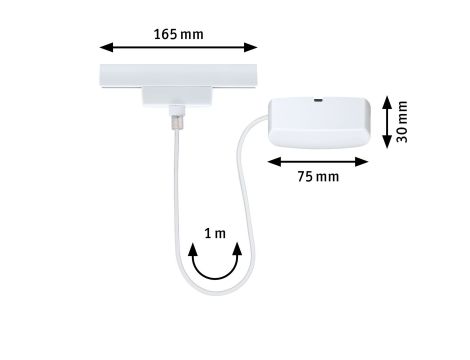 Przewód zasilający URail 1m max.1000W 230V biały RAL9003 / tworzywo sztuczne - 4