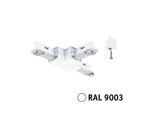 Łącznik szynowy T URail system 230V biały RAL9003 / tworzywo sztuczne