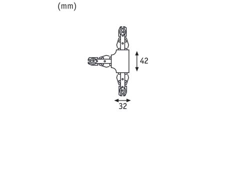 Łącznik szynowy T URail system 230V biały RAL9003 / tworzywo sztuczne - 6