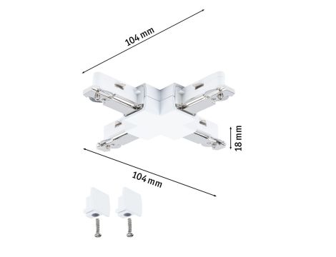 Łącznik szynowy X URail system 230V biały RAL9003 / tworzywo sztuczne - 6