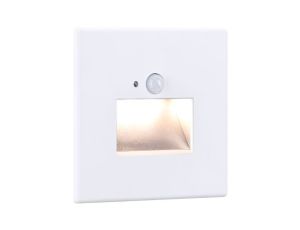 Oprawa przyschodowa EDGE LED czujnik ruchu i zmierzchu kwadrat 1x1,2W 120lm 2700K 230V biały  / tworzywo sztuczne