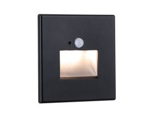 Oprawa przyschodowa EDGE LED czujnik ruchu i zmierzchu kwadrat 1x1,2W 120lm 2700K 230V czarny matowy / tworzywo sztuczne