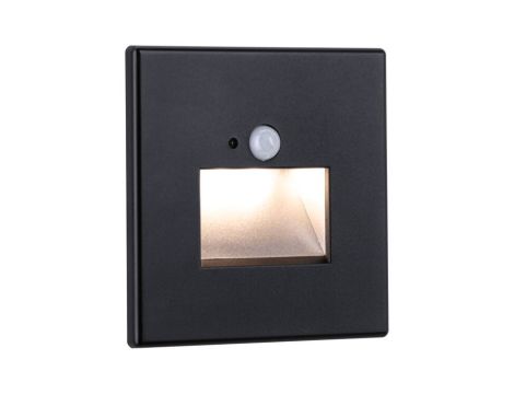 Oprawa przyschodowa EDGE LED czujnik ruchu i zmierzchu kwadrat 1x1,2W 120lm 2700K 230V czarny matowy / tworzywo sztuczne