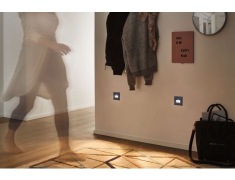 Oprawa przyschodowa EDGE LED czujnik ruchu i zmierzchu kwadrat 1x1,2W 120lm 2700K 230V czarny matowy / tworzywo sztuczne - 3