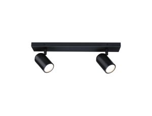 Oprawa ścienno sufitowa ZYLI GU10 max. 2x10W IP44 230V czarny matowy / metal