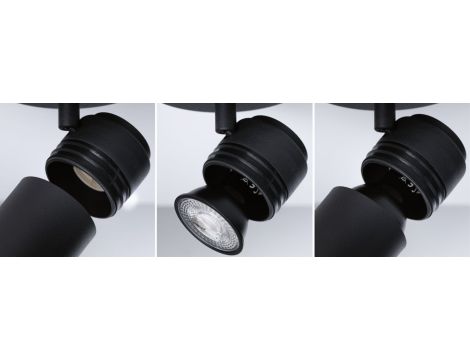 Oprawa ścienno sufitowa ZYLI GU10 max. 3x10W IP44 230V czarny metal / metal - 4