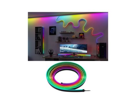 Kompletny zestaw taśma Black Neon LED RGB+12W 24VA 5V DC 5M IP20 czarny / tworzywo sztuczne