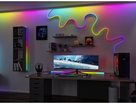Kompletny zestaw taśma Black Neon LED RGB+12W 24VA 5V DC 5M IP20 czarny / tworzywo sztuczne - 7