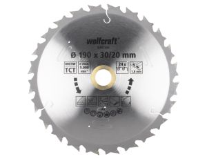 Tarcza HM do pilarek akumulatorowych 190 x 30/20 x 1,8 / ilość zębów: 24 seria lila Wolfcraft