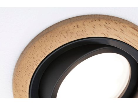 Oprawa do wbudowania LANATI COIN LED 6W 470lm 84mm 2700K IP20 230V drewno / czarny matowy  / aluminium - 5