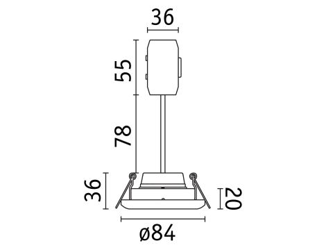 Oprawa do wbudowania LANATI COIN LED 6W 470lm 84mm 2700K IP20 230V drewno / czarny matowy  / aluminium - 8