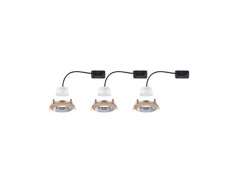 Zestaw opraw do wbudowania LANATI COIN LED 3X 6W 470lm 84mm 2700K IP20 230V drewno / aluminium - 4