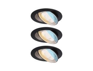 Zestaw opraw do wbudowania AUMUS LED 3-STEP DIM 3X5W 700lm 105mm 2700K-6500K IP20 230V czarny matowy / aluminium