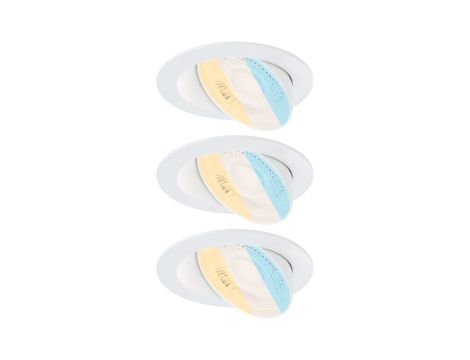 Zestaw opraw do wbudowania AUMUS LED 3-STEP DIM 3X5W 700lm 105mm 2700K-6500K IP20 230V biały / aluminium