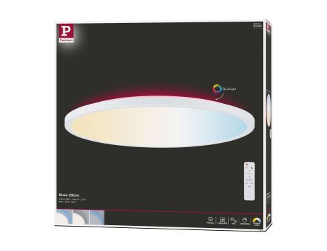 Plafoniera ATRIA SHINE LED Backlight RGB+W 32W 2700lm okragłą 400mm 3000K-6500K 230V biały / tworzywo sztuczne - 12