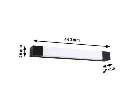 Oprawa ścienna nad lustro QUASAR LED 7,5W 3000K 600lm 440mm IP44 230V czarny / metal - 7