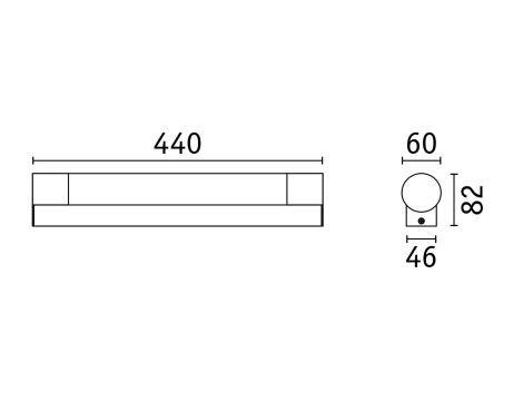 Oprawa ścienna nad lustro ORGON LED 7,5W 3000K 600lm 440mm IP44 230V czarny / aluminium - 7