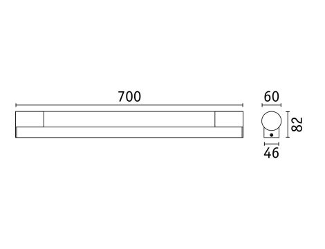 Oprawa ścienna nad lustro ORGON LED 1,5W 3000K 850lm 720mm IP44 230V czarny / aluminium - 7