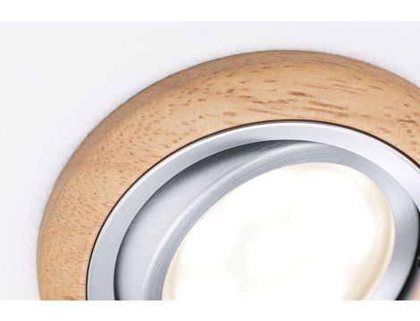 Oprawa do wbudowania LANATI COIN LED 6W 470lm 84mm 2700K IP20 230V drewno / aluminium - 3