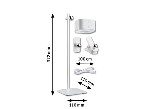 Lampka stołowa VARIA LED 3W DIM USB-C 2700K-6500K magnes klips 250/60lm 5V biały / metal - 16