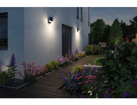 Oprawa elewacyjna SONLIG LED 2X9W solar PIR 2X1100lm 3000K IP65 USB-C 3.6V antracyt / tworzywo sztuczne - 14