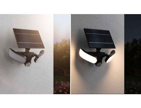 Oprawa elewacyjna SONLIG LED 2X9W solar PIR 2X1100lm 3000K IP65 USB-C 3.6V antracyt / tworzywo sztuczne - 6