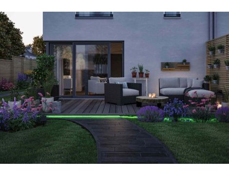 Taśma zewnętrzna LED solar 5m 3,2W DIM RGB 22lm/m czujnik zmierzchu pilot 5V IP44 czarny / tworzywo sztuczne - 7