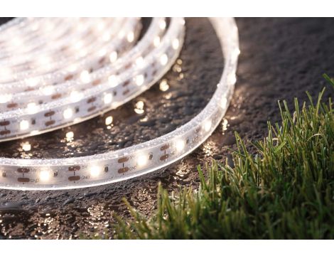 Taśma zewnętrzna LED solar 10m 3,2W DIM 3000K 28lm/m czujnik zmierzchu pilot 5V IP44 czarny / tworzywo sztuczne - 6