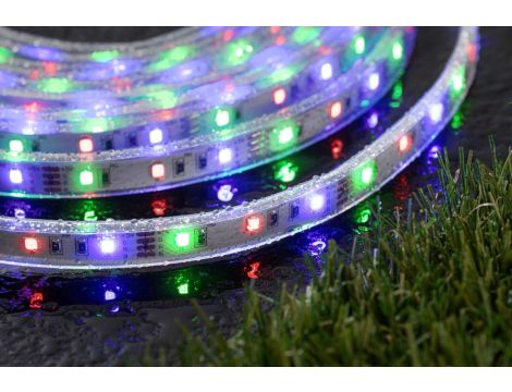 Taśma zewnętrzna LED solar 10m 3,8W DIM RGB 14lm/m czujnik zmierzchu pilot 5V IP44 czarny / tworzywo sztuczne - 7